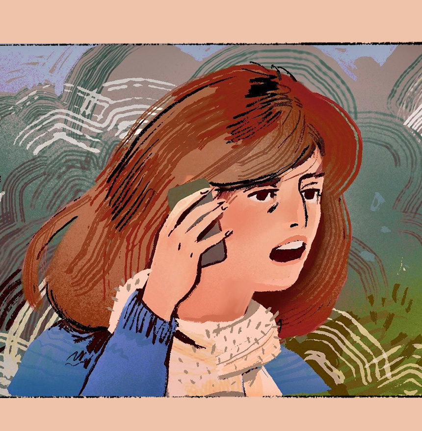 painting of woman with headband